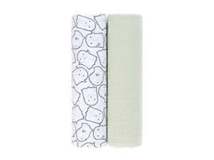 Lassig swaddle doeken little spookies olive 85x85 3 STUKS